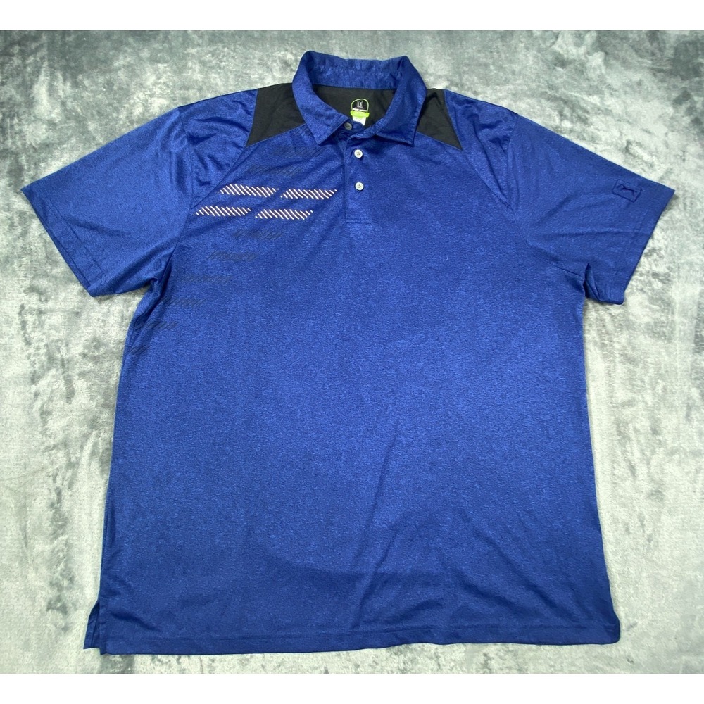 PGA Tour Pro Series Shirt Mens XL Athletic Fit Blue Short Sleeve Golf Polo